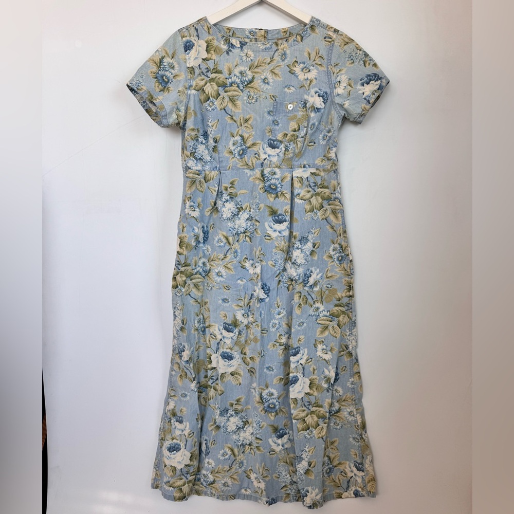 Liz Claiborne Light Blue Floral Maxi Dress